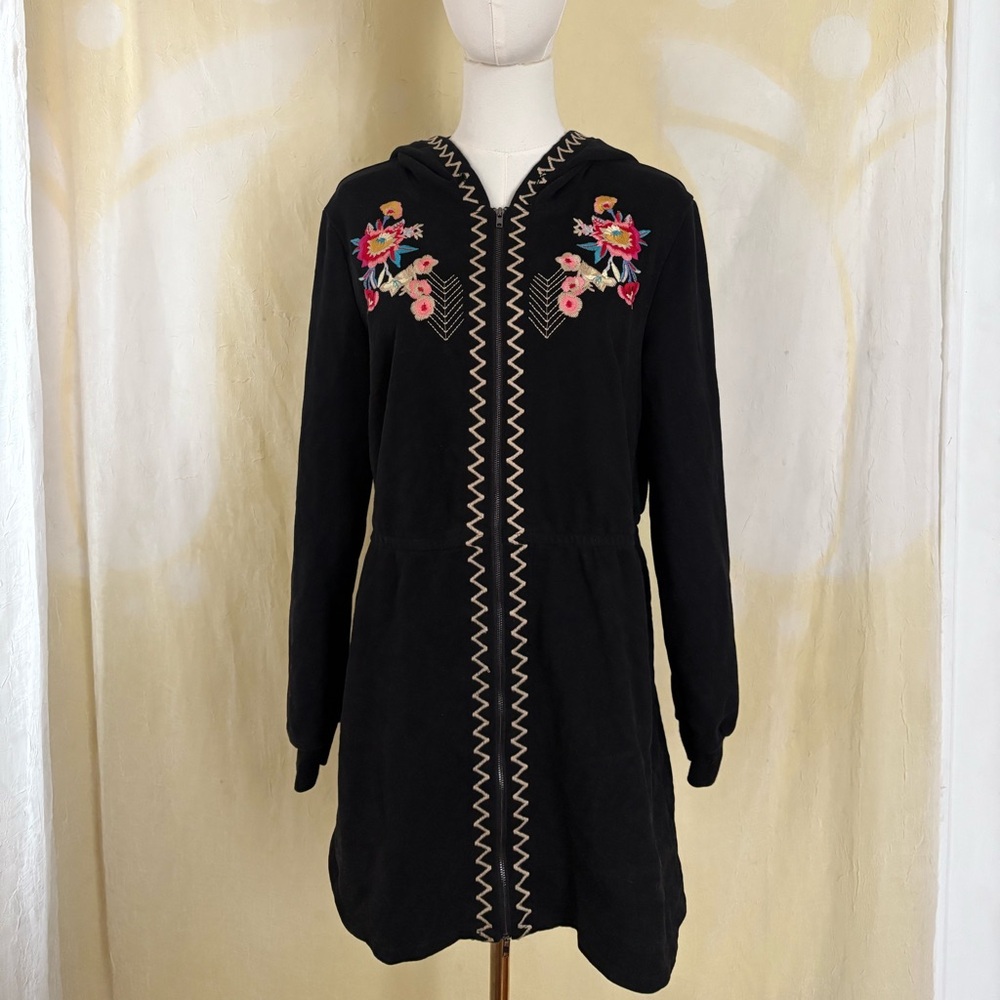 Embroidered Black Hoodie
